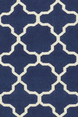 Imagen del producto de Alfombra Kelim, color azul oscuro, tamaño pequeño (60x90 cm)