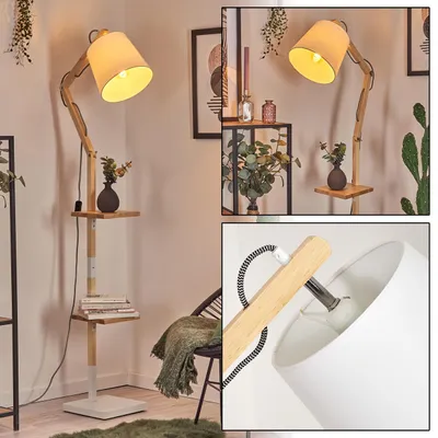 Produktbild von Tercimonte Stehlampe aus Holz/Metall/Stoff in Natur/Weiß