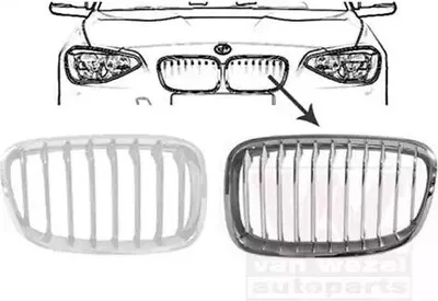 Produktbild von VAN WEZEL 0633513 Kühlergrill Frontgrill für BMW 1 Schrägheck (F20) Links Chrom