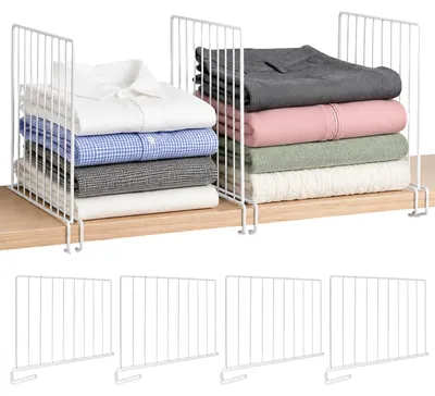 Produktbild von Omgoods – 4 Stück Fachböden für Kleiderschränke und Küchenschränke – Metallische Schrankorganizer