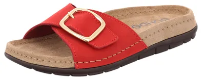 Produktbild von Rohde Damen Pantolette aus Leder mit Schnalle und Memory-Fußbett Rodigo-D 5875, Größe:41 EU, Farbe:Rot