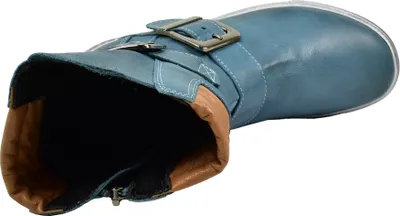 Produktbild von Andrea Conti Damen Stiefelette Leder Stiefel große Schnallen 0346833, Größe:38 EU, Farbe:Blau