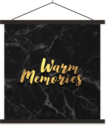 Produktbild von MuchoWow® Textilposter Zitat - Gold - Marmor 40x40 cm mit schwarzem Rahmen - Fotos