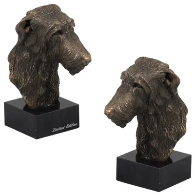 Obrázek produktu pro Art-Dog Busta – Deerhound – odlitek z bronzového prášku a pryskyřice