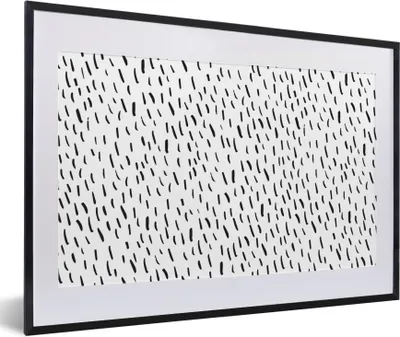 Produktbild von MuchoWow® Gerahmtes Poster Sommer - Regen - Schwarz - Weiß 60x40 cm - Poster mit Schwarzem Bilderrahmen Wandposter Rahmen Foto Bilder - Schlafzimmer - Plakat in Rahmen - Drucken