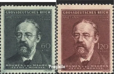 Produktbild von Briefmarken Böhmen und Mähren 1944 Mi 138-139 (kompl.Ausg.) gestempelt Smetana