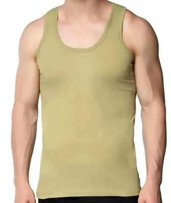 Produktbild von 6 Pack Herren Unterhemden Feinripp Tank Top Achselhemd Grün Größe M %100 Baumwolle K-87