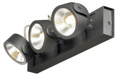 Immagine prodotto di KALU LED 3 luci da parete e da soffitto, nero, 3000K, 60°
