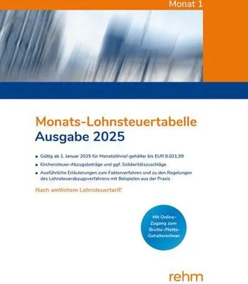 Produktbild von Monats-Lohnsteuertabelle 2025
