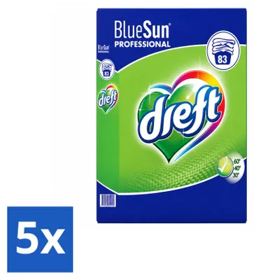 Produktbild von 5 x Dreft Professional Waschmittelpulver für weiße und bunte Wäsche - Vorteilspackung - 5 Stücke