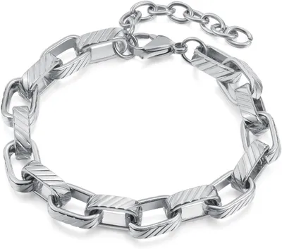 Produktbild von Frauenarmband, Dicke Große Gliederkette, Edelstahl, Robustes Design, Für jeden Anlass
