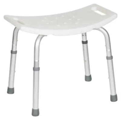 Immagine prodotto di Sedia da doccia, struttura in metallo, regolazione dell'altezza su 6 livelli, design senza braccioli, capacità di carico di 158,8 kg, seduta antiscivolo