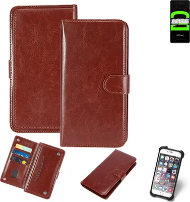 Produktbild von K-S-Trade 360° Hülle kompatibel mit Oppo Ace2 braun Kunstleder Case BookCase WalletCase Kunstlederederhülle Handyhülle, Rundumschutz Bumper (1x)
