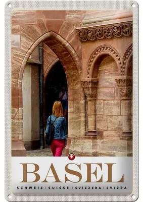 Produktbild von Blechschild Reise 20x30cm Basel Schweiz Stadttour Altstadt