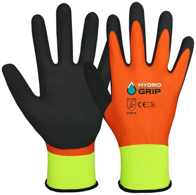 Productafbeelding van ACE HydroGrip 2 paar beschermende handschoenen - werkhandschoenen tegen vocht - waterdicht gecoat - maat 10/XL (verpakking met 2 paar)