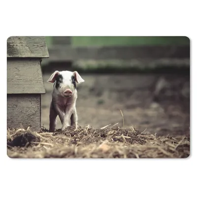 Produktbild von MuchoWow® Mauspad Mousepad Schwein - Stall - Baby 27x18 cm - Mousepads - Maus Mat - Pad - Mausunterlage - Büroartikel - Desk Matten