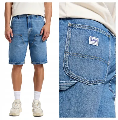 Immagine prodotto di Lee | Pantaloni corti da lavoro modello "Carpenter" con rinforzi sulle ginocchia, colore blu, taglia uomo W31