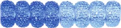 Produktbild von Großlochperle "Sunshine", 8er-Set, ca. 12 x 6 mm Lavendelblau-Mix