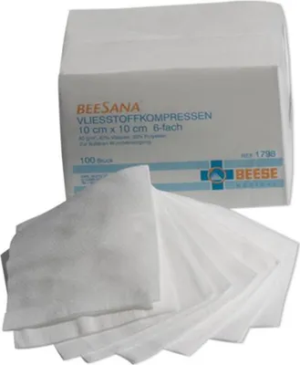 Produktbild von Beese Medical unsterile Vliesstoffkompressen 4- lagig100 Stück 7,5 x 7,5 cm
