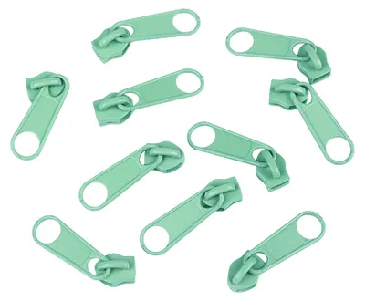 Produktbild von 10 Schieber Reißverschluss Zipper für Endlosreißverschluss 3mm, mehr als 70 Farben, Farbe:aquamarin