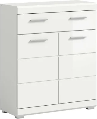 Produktbild von Scout Badschrank 2 Türen, 1 Schublade Weiß hochglanz, weiß.