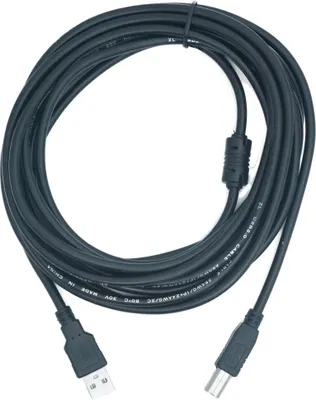 Produktbild von SYSTEM-S USB 2.0 Kabel 5 m Typ B Stecker zu Typ A Stecker Kabel Ladekabel in Schwarz