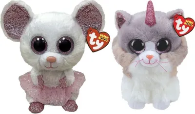 Zdjęcie produktu dla Ty - Wypchane zwierzęta - Beanie Buddy - Mysz Nina i kot Asher