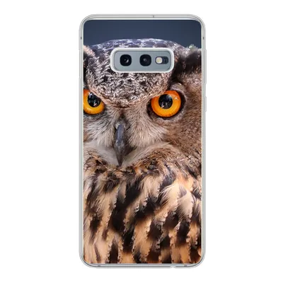 Produktbild von MuchoWow® Handyhülle Schutzhülle Hülle für Samsung Galaxy S10e Eine Nahaufnahme einer braunen Eule Silikon Softcase Handy Hülle - Handy