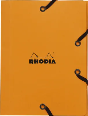 Produktbild von Rhodia 25x Sammelmappe Karton, Gummizug und 3 Klappen, 12x16cm Orange 12168C