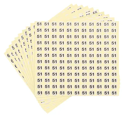Produktbild von Runde, selbstklebende Zahlen 51-60, 1320 Stück auf 10 Bögen, 1,3 cm, weiß und schwarz