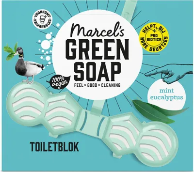 Produktbild von Marcel's Green Soap - Toilettenblock - Minze & Eukalyptus - Langanhaltende Wirkung - 1 Toilettenblock - 1 Stück
