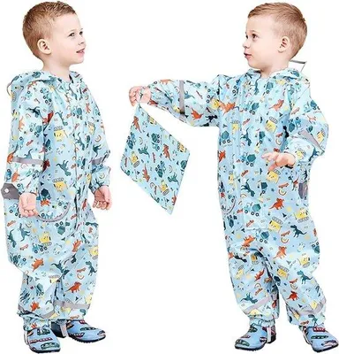 Produktbild von Famanu Regenjacke für Kinder – Atmungsaktiv, Wasserdicht, Leichtgewicht, mit Kapuze, für 1-9 Jahre