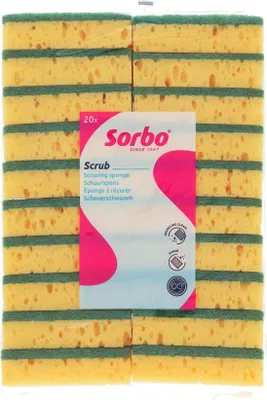 Produktbild von Sorbo Scheuerschwämme Set 20, Starke Scheuerseite und Saugfähige Viskose