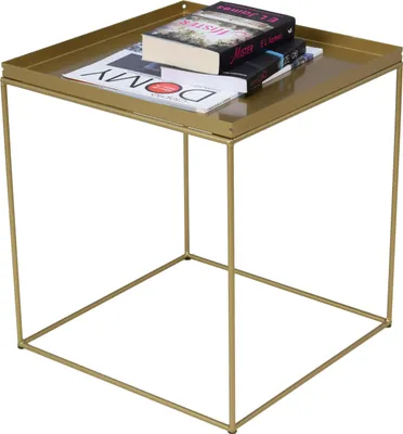 Productafbeelding van Koffietafel, vierkant, van metaal, 40x40x43 cm, Loft Glamour, goudkleurig