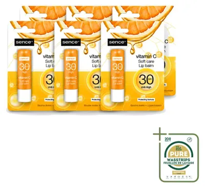 Productafbeelding van 6 x Sence Soft Care Vitamine C Lippenbalsem - 4,3 g - Verpakking met 6 stuks