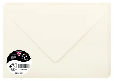 Image de Pollen by Clairefontaine 56040C Pollen by Clairefontaine Enveloppe C5, blanc naturel