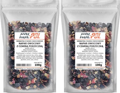 Zdjęcie produktu dla HERBATA OWOCOWA NAPAR Czarna Porzeczka 200g Naturalna suszona Kol-Pol