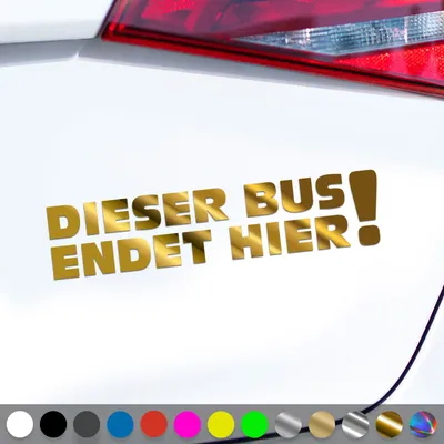 Produktbild von PantherPixel Bus Aufkleber Endet Hier Camping Reisen Transporter Sticker Auto Geschenkidee Farbe Chrom-Gold