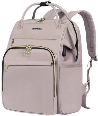 Immagine prodotto di Borsa per laptop da ragazza resistente all'acqua, ideale per le giovani donne; borsa per laptop da 15,6 pollici, zaino scolastico, borsa da viaggio per viaggi di lavoro e vacanze, rosa pastello
