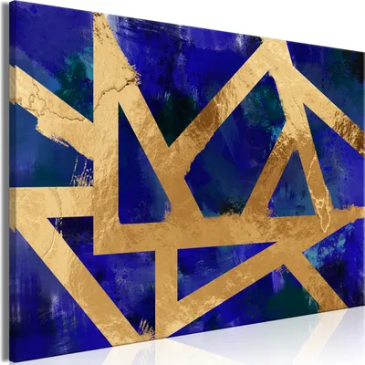 Produktbild von Vlies Leinwandbild - Golden Geometry (1 Part) Wide 30x20 cm Abstrakt a-A-0806-b-a