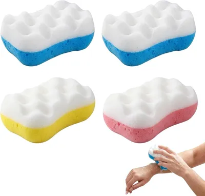 Produktbild von 4 Stück Duschschwamm, Hautfreundliche Peeling Massage