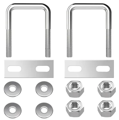 Productafbeelding van U-bout M8, roestvrij staal, 40x65 mm, 2 stuks, inclusief moer en ring