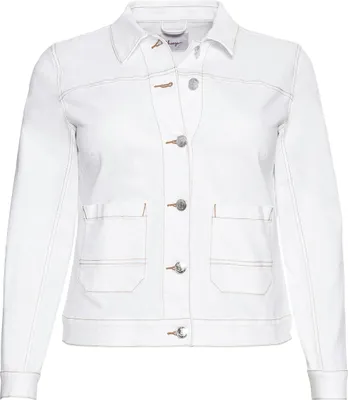 Produktbild von sheego Damen Große Größen Jeansjacke mit kontrastfarbenen Nähten Citywear sportlich Knopfleiste