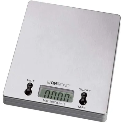 Immagine prodotto di Bilancia da cucina digitale - Piano in acciaio inox - Fino a 5 kg - Display LCD - Funzione tara