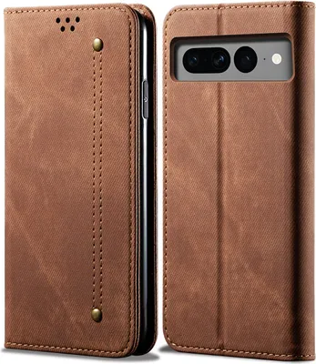 Produktbild von Google Pixel 8 Pro Hülle, Leder Brieftasche Flip Bookstyle Schutzhülle mit Standfunktion für Google Pixel 8 Pro Braun