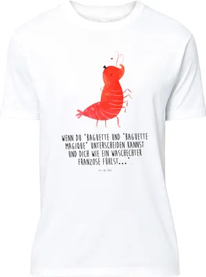 Produktbild von Mr. & Mrs. Panda T-Shirt Garnele Franzose - Weiß - Geschenk, Meer, Tshirt, mit Spruch, Französisch, Shirt, S, Krabbe, oberteil
