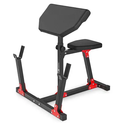 Immagine prodotto di Marbo Sport - Panca Scott, macchina per bicipiti e tricipiti, panca curl MH-L105 Nero Rosso