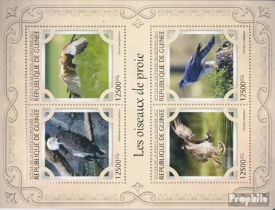 Produktbild von Briefmarken Guinea 2017 Mi 12211-12214 Kleinbogen (kompl. Ausgabe) postfrisch Raubvögel