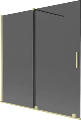 Zdjęcie produktu dla Mexen Velar Parawan Wannowy 160x150cm Grafit/Złoty Szczotkowany