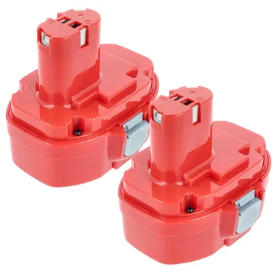 Produktbild von vhbw 2x Akku kompatibel mit Makita 8443DWAE, 8443D, 8443DWFE, 8443DWDE, 8444DWFE, DK1021DL, 8444DWDE, BMR100, DK1016DL Werkzeug (3000 mAh, NiMH, 18 V)